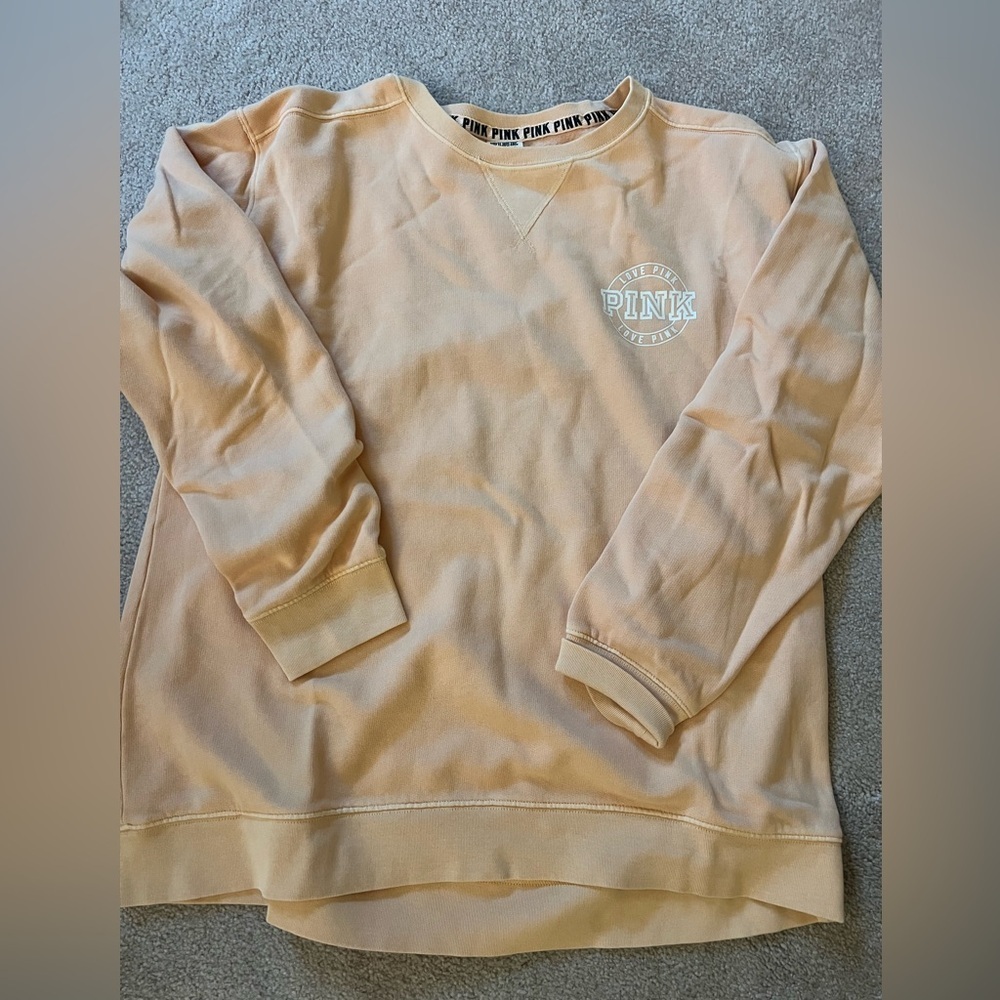PINK Victoria's Secret Women's Peach Sweatshirt, EUC, L